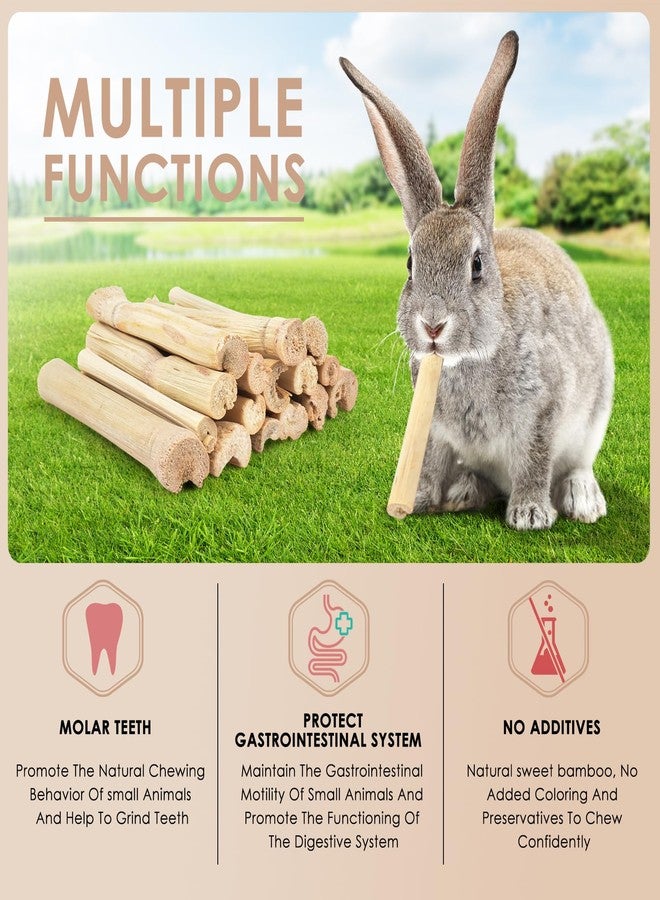 Bissap 170g/0.3Ib Sweet Bamboo Sticks for Rabbits, Bunny Chew Toys for Rabbits Hamster Chinchilla Guinea Pigs Rabbit Squirrel Small Animals Natural Treats Teeth Grinding Chew Sticks - Image 3